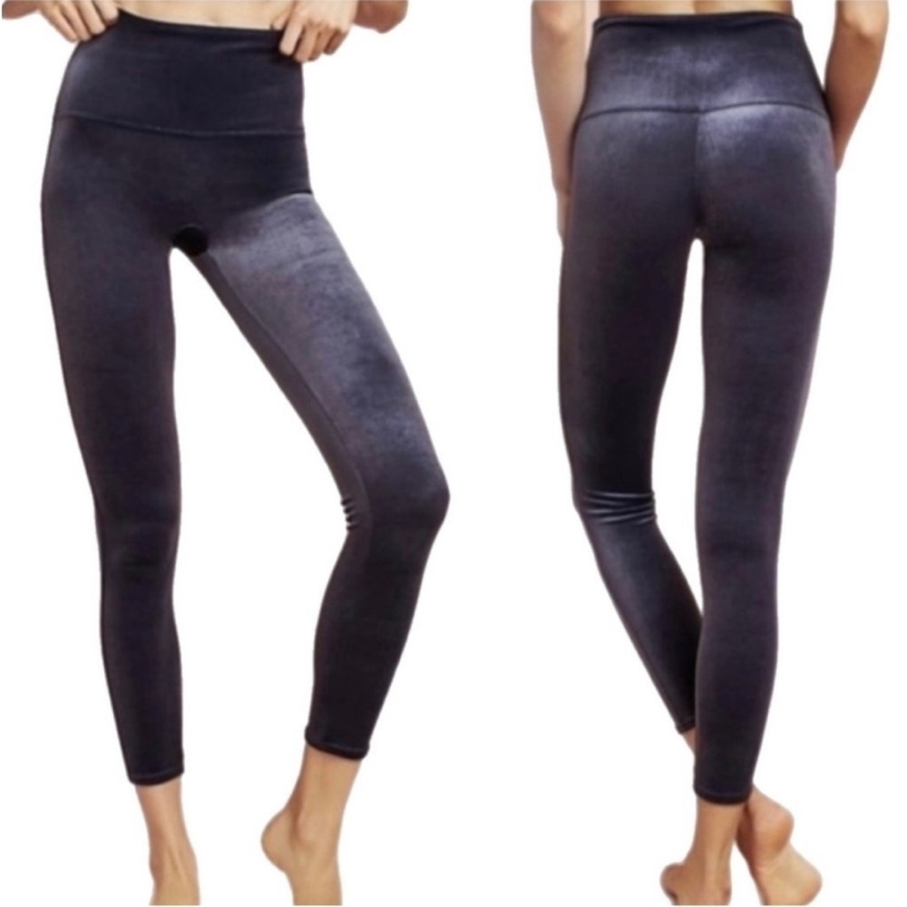 Spanx Velvet Leggings in Navy Blue - Picture 1 of 9